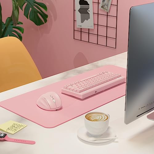 Micropack Wireless Bluetooth Mouse Ergonomic Vertical for Laptop MacBook PC Tablet Rechargeable Silent Click Multi-Device 3-Mode 2.4G Adjustable DPI Compatible with Windows Android iOS MacOS Pink - color: Pink, size: Rechargeable 3-Mode