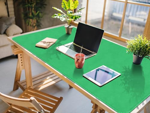 Large Tabletop Game Playmat, Water and Stain Resistant Non-Slip Desk Mat, Mahjong and Card Gaming MAT with Thick Stitched Edge and Cushioned Rubber (200 x 100cm, 2mm) Green - color: Green, size: 39.4" x 78.7"