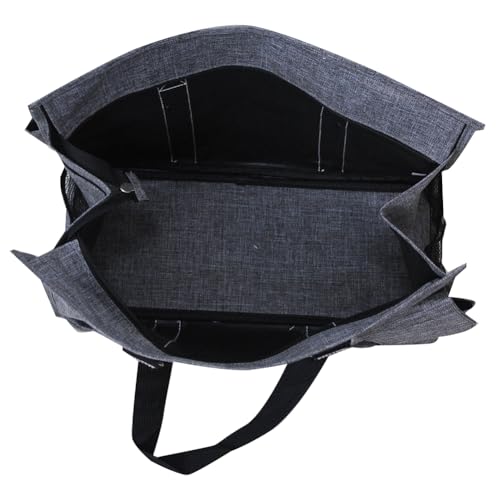 NGIL Utility Water Resistant Tote Bag | Work Tote for Women, Nurse Bag, Teacher's Choice Purse, Gym Bag, Everyday Organizer Top Zipper Closure - color: Crosshatch Gray