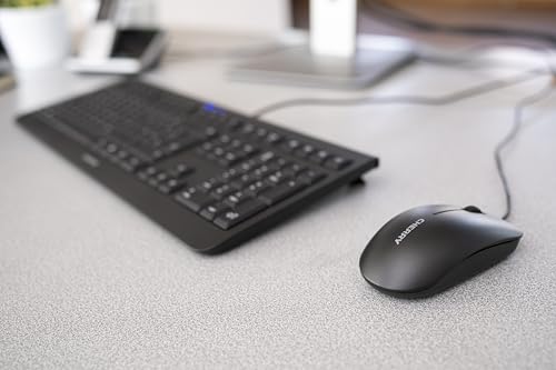 Cherry MC 1000, Wired Office Mouse for PC, Optical Sensor (1,200 dpi), 3 Buttons, Symmetrical Design for Left- and Right-Handed Users, GS Certification, Black - color: Black