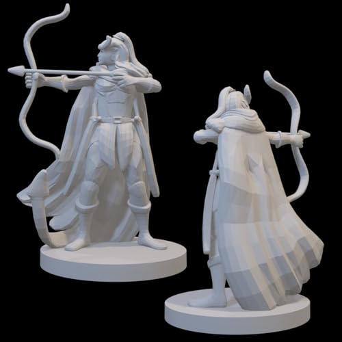 Ranger Miniatures for DND Pathfinder RPG Unpainted Resin 28mm-32mm 3D Printed (Tiefling Female Ranger 2) - style: Tiefling Female Ranger 2