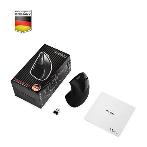 Perixx PERIMICE-713 Wireless Ergonomic Vertical Mouse - 800/1200/1600 DPI - Right Handed - Recommended with RSI User - style: Wireless