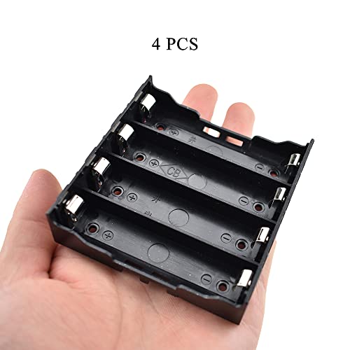 HAHIYO 3.7V 18650 4 Slots Battery Holder with Pin Less Additional Resistive Loss Allows Fully Contact Independent Batteries Bay Case Storage Box 4 PCS for DIY Toy Rechargeable Power System - style: 18650(Pin-4 Slots)-4P