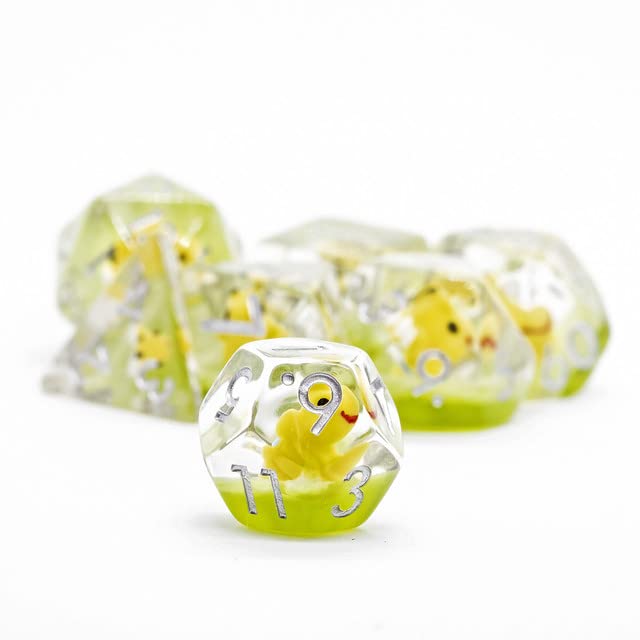 Sage's Portal Familiars and Reagents Resin DND Dice Set Polyhedral Dice Set for Dungeons and Dragons RPG Tabletop TTRPG (Bumble Bee) - color: Bumble Bee