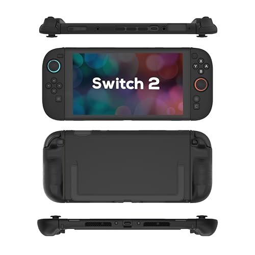 TIKOdirect Protective Case for Switch 2, Hard PC Slim Dockable Cover Case Designed for Switch 2 2025, Game Console and Joy Con Controllers, Black - color: Black