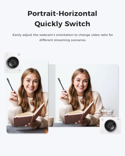 OBSBOT Meet 2-4K Webcam for PC with 1/2" Sensor, AI Framing & Autofocus, Beauty Mode, Lightweight, Gesture Control, HDR, Dual Microphone, 60 FPS, Web Cam for Streaming, Meeting, Gaming. (Cloud White) - color: Meet 2 White