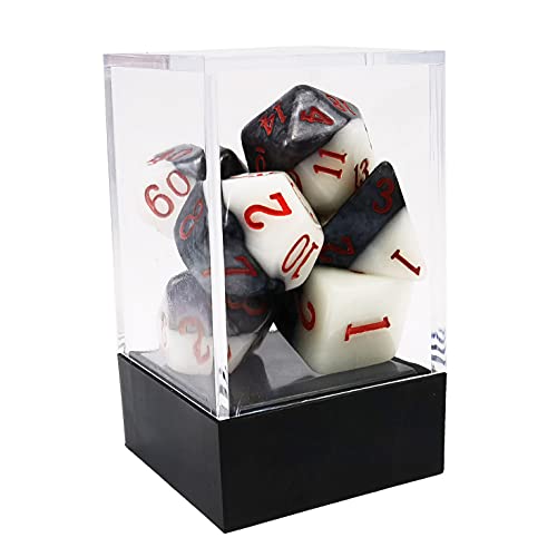 Bescon Two-Tone Glowing Polyhedral Dice 7pcs Set Green Dawn, Luminous RPG Dice Set d4 d6 d8 d10 d12 d20 d%, Brick Box Packaging - color: Green Dawn