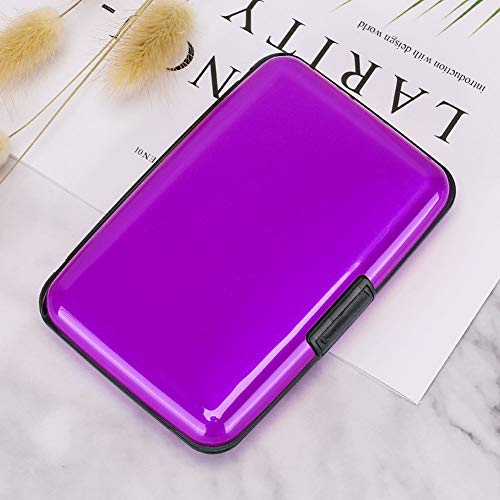 RFID Blocking Credit Card Protector Aluminum ID Case Hard Shell Business Card Holders Metal Wallet for Men or Women (Aluminum, Purple) | RFID Blocking Credit Card Protector Aluminum ID Case Hard Shell Business Card Holders Metal Wallet for Men or Women -