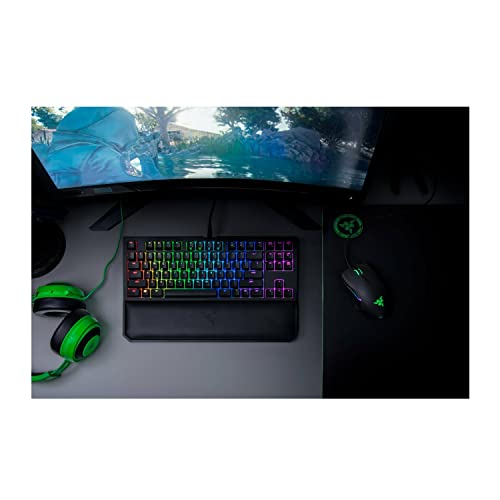 Razer BlackWidow TE Chroma v2 TKL Tenkeyless Mechanical Gaming Keyboard: Orange Key Switches, Tactile & Silent, Chroma RGB Lighting, Magnetic Wrist Rest, Programmable Macros, Classic Black - style: V2 TKL TE