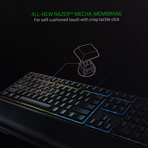 Razer Ornata Chroma Gaming Keyboard: Hybrid Mechanical Key Switches - Customizable Chroma RGB Lighting - Individually Backlit Keys - Detachable Plush Wrist Rest - Programmable Macro Functionality