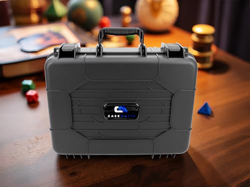 CASEMATIX Hard Shell Miniature Carrying Case - 80 Slot Figurine Miniature Storage Case with Customizable Foam Layer for Large Miniatures Compatible with Warhammer 40k, DnD & More!