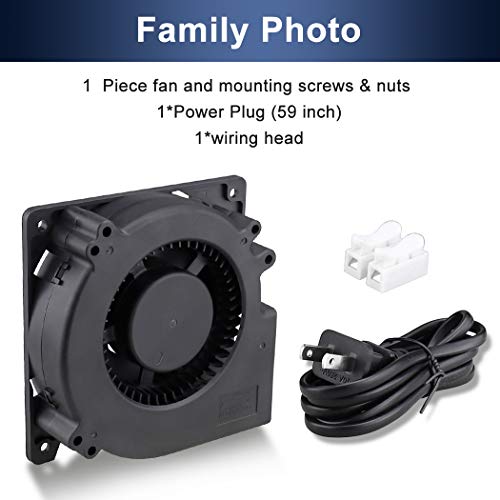 Wathai EC 120mm x 32mm Centrifugal Blower Fan AC 110V 120V Dual Ball | Duall Ball 4W Power Energy-Saving, High Airflow Centrifugal Blower Fan AC 110V 115V 120V 220V 240V - style: 120x32mm 100-220V