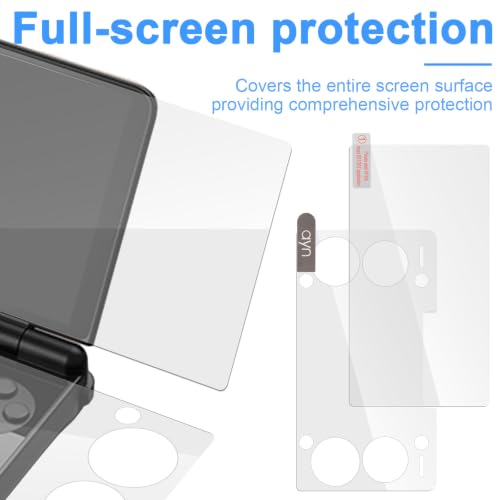 2pcs Screen Protectors for AYN THOR Handheld Console, Glass Dual Display with Anti-Scratch HD Clear & Bubble-Free with Cleaning Accessories (Upper + Lower Screen)