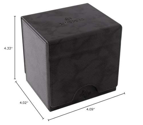 Gamegenic Sidekick Pro 100+ XL Convertible - Premium Deck Box with Secure Card Storage, UV Protected Slide Card Case, Display Top Card, Extra Token Drawer, Magnetic Closure, Black Color, Made - color: Black