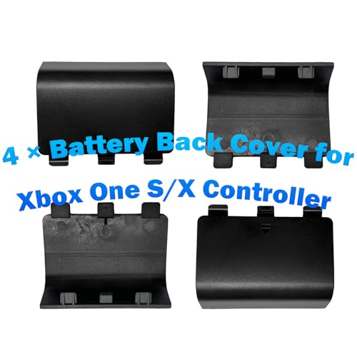 4 Pack Series S/X Replacement Battery Back Cover for Xbox Series S/X Controller,Series S/X Battery Cover Door,Battery Back Shell Covers for Xbox Series S/X Controller(Black) - color: Black