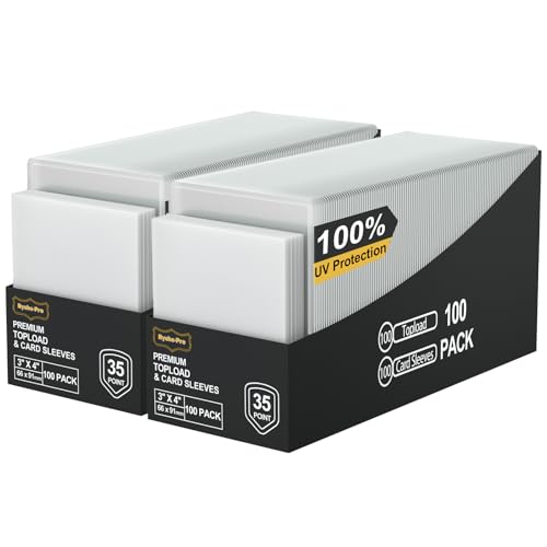 400 Card Sleeves Top Loaders, 3" x 4" Clear Full UV-Resistant Trading Card Protectors for Baseball, Hard Plastic Holder for MTG TCG Collectible Sports Game Cards (200 Toploaders + 200 Soft Sleeves) - size: 200 Toploaders + 200 Penny Sleeves