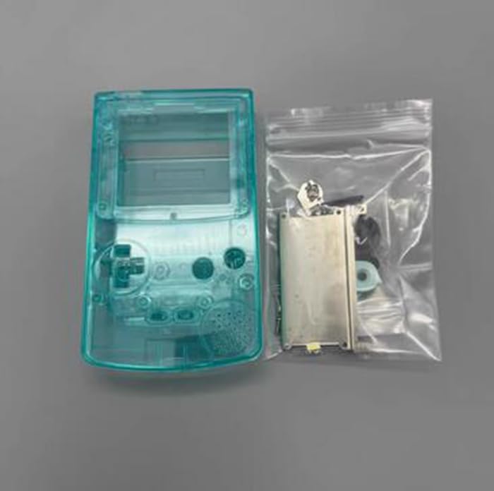 IPS Housing Shell Cover with Buttons Conuctive Pads Screws for Gameboy Color GBC Console (Clear Blue) - color: Clear Blue