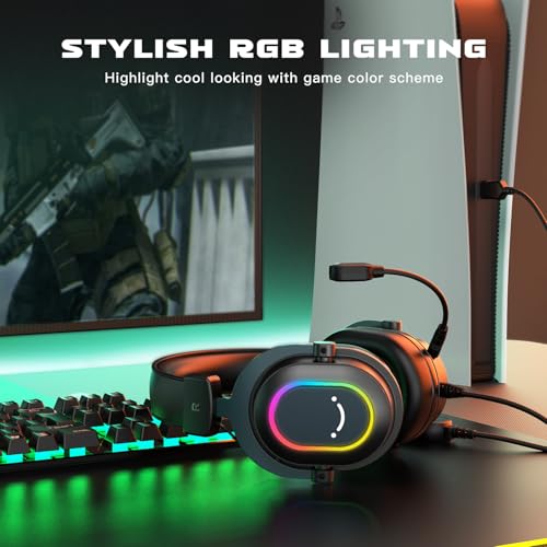 FIFINE Gaming Microphone and USB Streaming Headset Kit, PC Podcast Condenser Mic with Boom Arm, Pop Filter, Mute, Wired Headphones with 7.1 Surround Sound for Streaming, Twitch, Online Chat (A6T+H6)