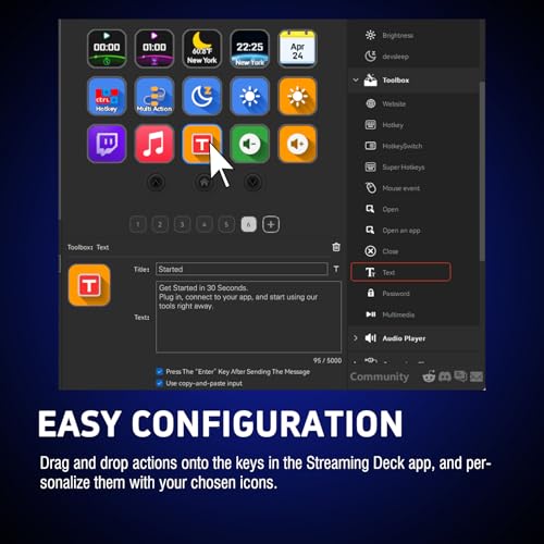 VSDINSIDE Macro Keypad, Stream Controller Deck Gaming Streaming Shortcut Keyboard, 18 Programmable Keys Customizable Visual AI Pad USB Soundboard for OBS, YouTube, Desk Office Setup, Laptop, PC, Mac - size: S