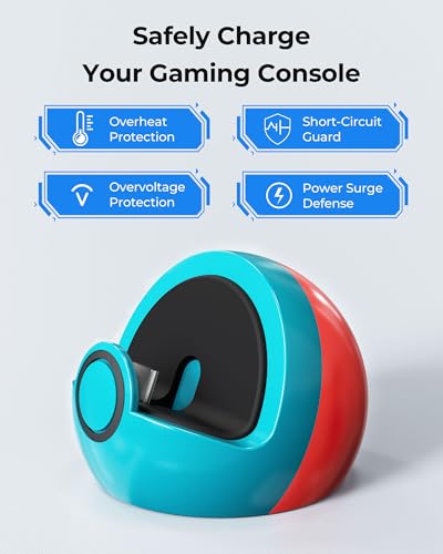 Antank Charging Stand for Nintendo Switch 2, Switch OLED&Lite, No TV Output - color: Red & Blue