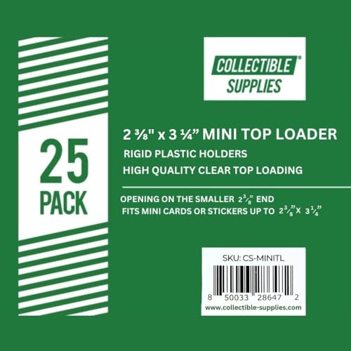 Mini Toploaders for Cards or Stickers 2 3/8" x 3 1/4" - 25 Pack Top Loaders 35pt. (25 pack)
