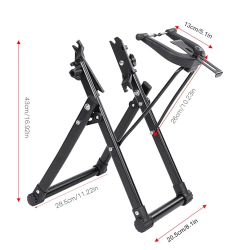 Haofy Bicycle Wheel Truing Stand Aluminum Alloy 25 27 Inch Adjustable Wheel Alignment Tool Foldable Frame for Home Garage Bike Repair Shop and Race Event Use