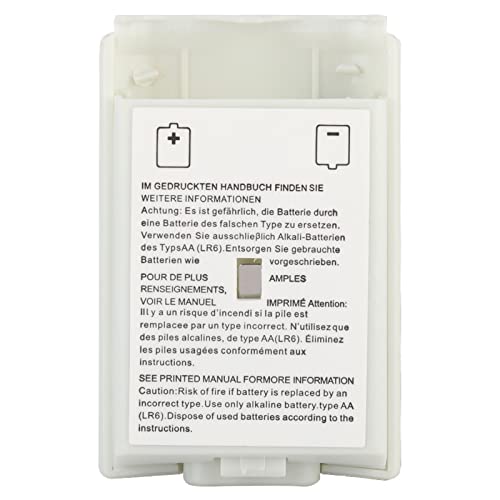 Brrnoo 5 PCS Battery Cover for Controller, Replacement Shell Case Kit with Anti Abrasion Material, Precise Appearance for Game Accessory (White) - color: White