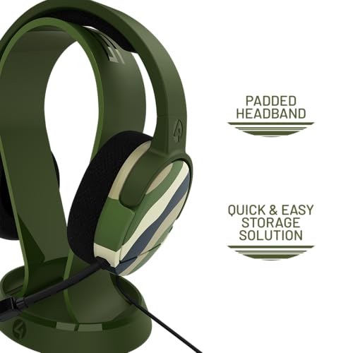 4Gamers Panther Gaming Headset with Stand - Wave Forest, Compatible with PS4, PS5, Xbox, Switch & PC - color: Forest Green