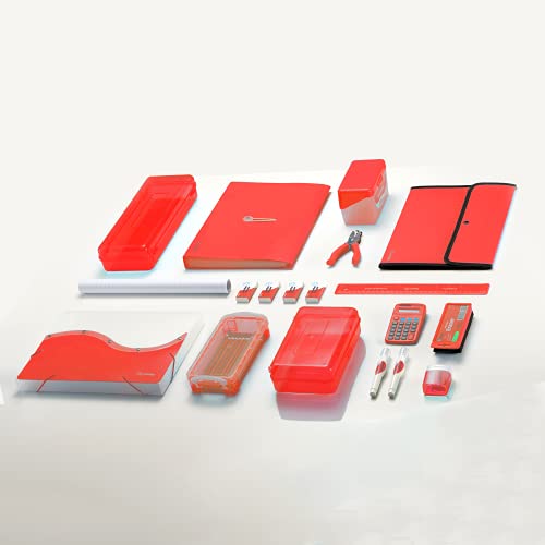 Enday Index Card Holder 3x5, Red Index Card Case with 5 Tab Dividers, Index Card Organizer, Flash Card Holder, Holds 100 Cards, 4 Pack - color: RED, size: 4