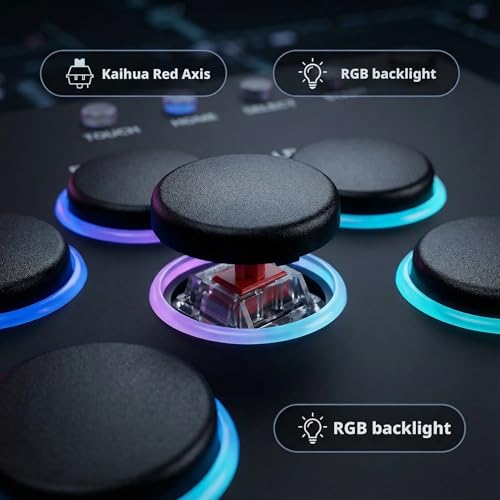 XIAO SHI MIN STORY Leverless Arcade Stick, All-Button Fight Controller with 13 Keys, RGB Lights, Hot-Swappable for PS4/PS3/PC/Switch, Arcade Fight Stick BlackStreet Fighter Style Gaming Keyboard
