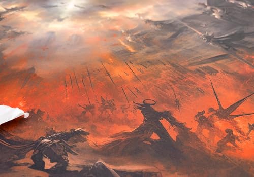 The Gaming Mat Company Single Player MTG Playmat & Mouse Pad – 28" x 14" Heavenly Battle Gaming Mouse Pad Compatible with Magic: The Gathering playmats, MTG Cards, TCG Gaming mat - color: Heavenly Battle