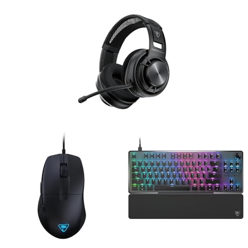 Turtle Beach PC Gaming Bundle: Atlas Air Open-Back Wireless Headset + Pure SEL Ultra-Lightweight Gaming Mouse + Vulcan II TKL Customizable LED Keyboard (Black)