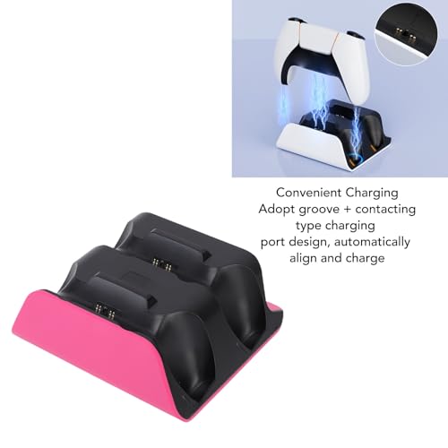 Tangxi PS 5 Controller Charger Station for Dual Wireless Controllers Simultaneous Charging, Compatible with PS 5 Pro, Slim, Dualsensess, Edge Controller (Pink) - color: Pink