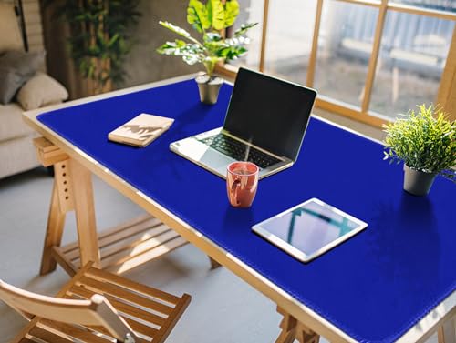 Large Tabletop Game Playmat, Poker Mat, Water-Resistant Non-Slip Desk Mat, Mahjong & Card Game Rubber Mat (180 * 90cm, 2mm Thick) - Blue - color: Blue, size: 35.4" x 70.9"