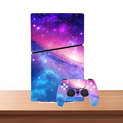 Skin Sticker Compatible with PS5 Slim Digital Console Controller (Purple) | Protective Decal Cover, Game Device Vinyl - color: Purple