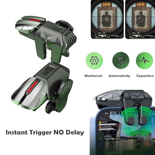 rinsfox Fox Game Triggers With Finger Sleevs, Mobile Game Controllers 6 Finger, Plug and Play Gaming Trigger for iOS and Android Phone(PUBG/Fortnite/Rules)