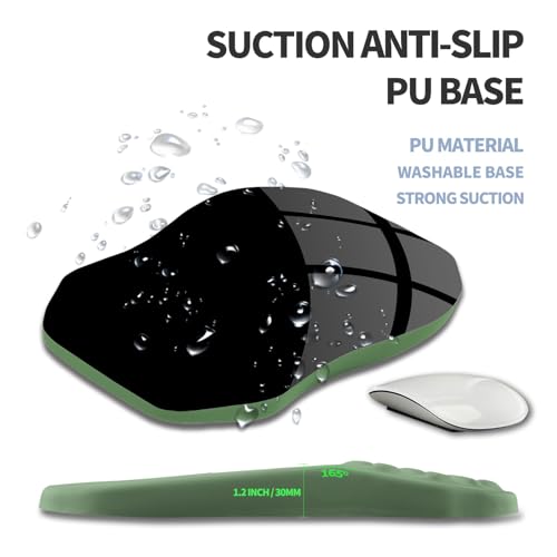 Ergonomic Raised Mouse Pad Wrist Support with Bilateral Slope Memory Foam Mousepad for Wrist Rest and Carpal Tunnel Pain Relief 11.8x7.9〃 Green - color: Green