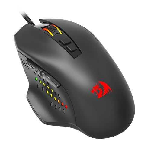 Redragon - Roadmaster M723 - Gaming Mouse - 12400 DPI Adjustable Wired Optical Gaming Mouse - 7 Programmable Buttons - 5 Backlit Modes - Max 12400DPI - 180CM High-Speed USB Braided Cable
