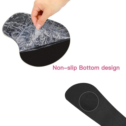 MOSISO Wrist Rest Support for Mouse Pad&Keyboard Set, Curved Peony Ergonomic Mousepad&Coaster Non-Slip Base Home/Office Pain Relief&Easy Typing Cushion with Neoprene Cloth&Raised Memory Foam, Black