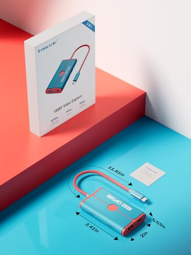 Lemorele USB‑C Video Capture Dock with HDMI Loop‑Out, 1080P@60Hz, 100W PD Charging, Plug and Play for Nintendo Switch/Steam Deck/Phones/Tablets, OBS Compatible