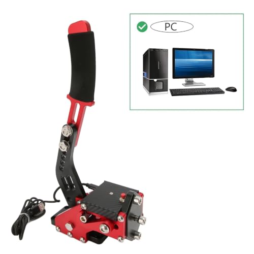 Yunseity 64 Bit USB Handbrake, Progressive Sim Racing Game Handbrake for ONE, for Series S X, PC, 95% Metal, Easy Install (Red) - color: Red