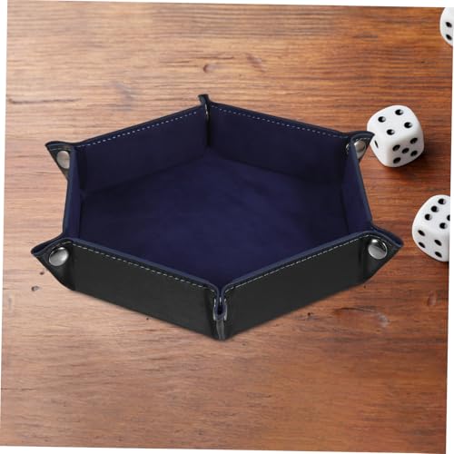 Toddmomy Foldable Dice Storage Box Creative Pu Dice Tray Elegant Design for Organizing Sundries Jewelry and Mobile Phones for Tabletop Games