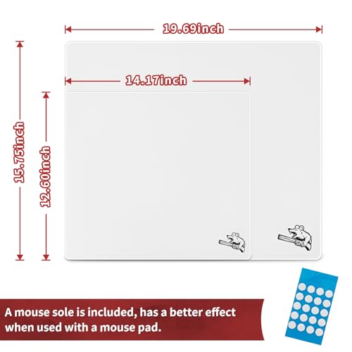 Glass Gaming Mouse Pad, 320mm x 360mm, FPS Game, Special Tempered Glass, Durable, 3mm Thick, Accurately and Quickly Target Your Opponents (320mm x 360mm, White) - color: white, size: 320mm×360mm