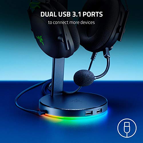 Razer Kraken Ultimate RGB USB Gaming Headset + Base Station V2 Chroma Bundle: Classic Black - style: Ultimate Edition