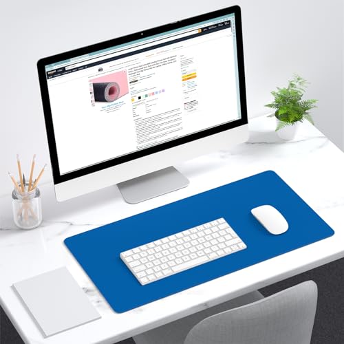 Dapesuom Large Mouse Pad, Extended Gaming Mouse Mat with Stitched Edges, Full Size Desk Mats with Non-Slip Base, Computer Big Desktop Keyboard Pad for Laptop, Office, 23.6 x 11.8 in, Dark Blue - color: Dark Blue, size: 23.6L x 11.8W inches