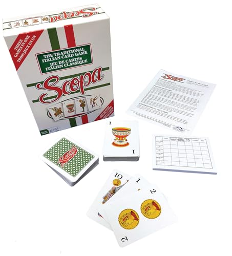 Imagination Outset Media Scopa Card Game (Bilingual English/French), Full Size, 3 Games in 1, Classic Italian Family Strategy, Easy to Learn, Ages 8+, 2–6 Players