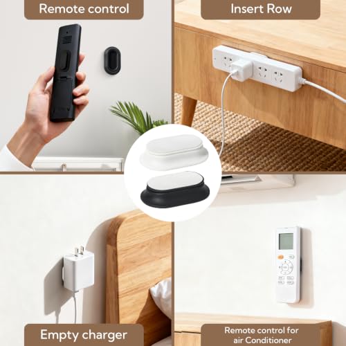 VZZNN 20 Pack Magnetic Remote Control Holder Wall Mount (Black and White), Self Adhesive TV Remote Holder No Drill for Home Office TV, Fan and Air Conditioner Remote Control - color: Black and White