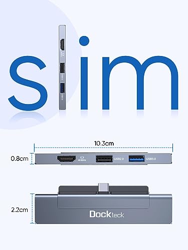 5 in 1 USB C Hub for iPad Pro 12.9 2021 2020, Air mini 6 and More | 4K 60Hz HDMI Port, Audio, USB 3.0, 100W PD, USB C Dock - color: 5 IN 1 Grey