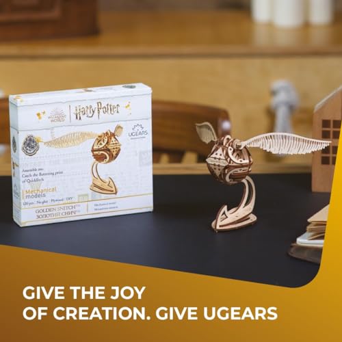 UGEARS Harry Potter Golden Snitch - 3D Wooden Puzzles for Adults, Model Kits for Adults - DIY Model Kit Mechanical Build, Brain Teaser, Hobby Kit, Gifts for Engineers Golden Snitch Collectible - style: Golden Snitch