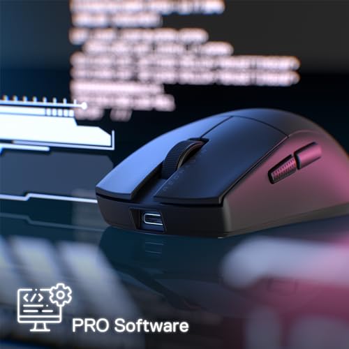 Redragon M916 PRO 3-Mode Wireless Gaming Mouse, 55G Ultra-Light 26K DPI Mouse w/Ergonomic Natural Grip Build, Full Programmable Buttons, Software Supports DIY Keybinds & DPI - color: Black, style: 1K Hz